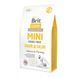 Сухий корм для собак мініатюрних порід, шерсть яких вимагає додаткового догляду Brit Care GF Mini Hair & Skin 2 кг 170782 фото 1